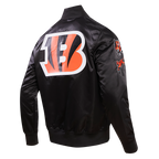 NFL CINCINNATI BENGALS CLASSIC SATIN MEN'S SATIN JACKET (BLACK)