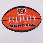 NFL CINCINNATI BENGALS OLD ENGLISH MEN'S RIB WOOL VARSITY JACKET (HEATHER GREY/WHITE/BLACK)