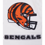 NFL CINCINNATI BENGALS OLD ENGLISH MEN'S RIB WOOL VARSITY JACKET (HEATHER GREY/WHITE/BLACK)