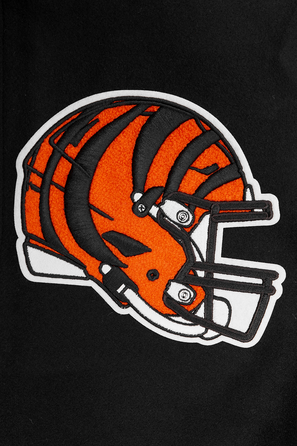 NFL CINCINNATI BENGALS MASH UP BLOUSON COLLÉGIAL EN LAINE À BORDS CÔTELÉS POUR HOMME (NOIR/ORANGE)