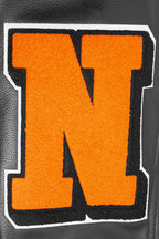 NFL CINCINNATI BENGALS MASH UP BLOUSON COLLÉGIAL EN LAINE À BORDS CÔTELÉS POUR HOMME (NOIR/ORANGE)