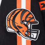NFL CINCINNATI BENGALS BLOUSON PRO GAME DAY EN MAILLE DOUBLE POUR HOMME (NOIR/ORANGE/BLANC)