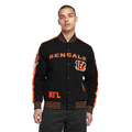 NFL CINCINNATI BENGALS BLOUSON PRO GAME DAY EN MAILLE DOUBLE POUR HOMME (NOIR/ORANGE/BLANC)