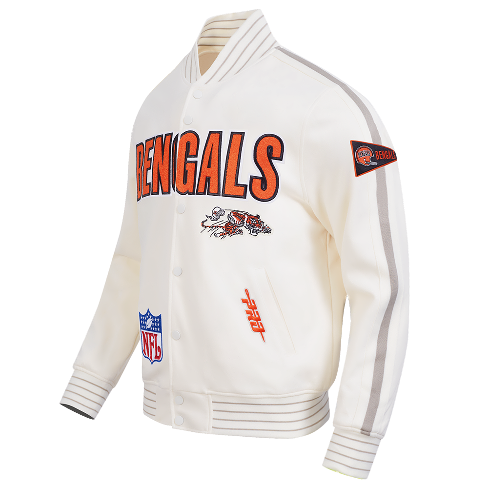 NFL CINCINNATI BENGALS PRO GAME DAY RETRO JACKET (EGGSHELL/TAUPE/EGGSHELL)