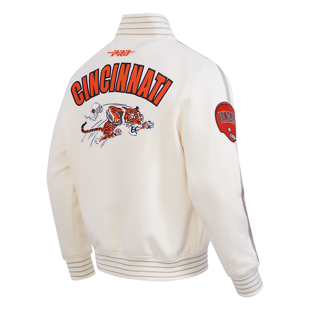 NFL CINCINNATI BENGALS PRO GAME DAY RETRO JACKET (EGGSHELL/TAUPE/EGGSHELL)
