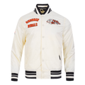 NFL CINCINNATI BENGALS RETRO CLASSIC BLOUSON EN SATIN À BORDS CÔTELÉS POUR HOMME (COQUILLE D'ŒUF/NOIR)