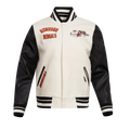 NFL CINCINNATI BENGALS RETRO CLASSIC MEN'S RIB WOOL VARSITY JACKET (EGGSHELL/ BLACK)