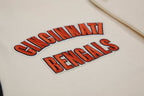 NFL CINCINNATI BENGALS RETRO CLASSIC MEN'S RIB WOOL VARSITY JACKET (EGGSHELL/ BLACK)
