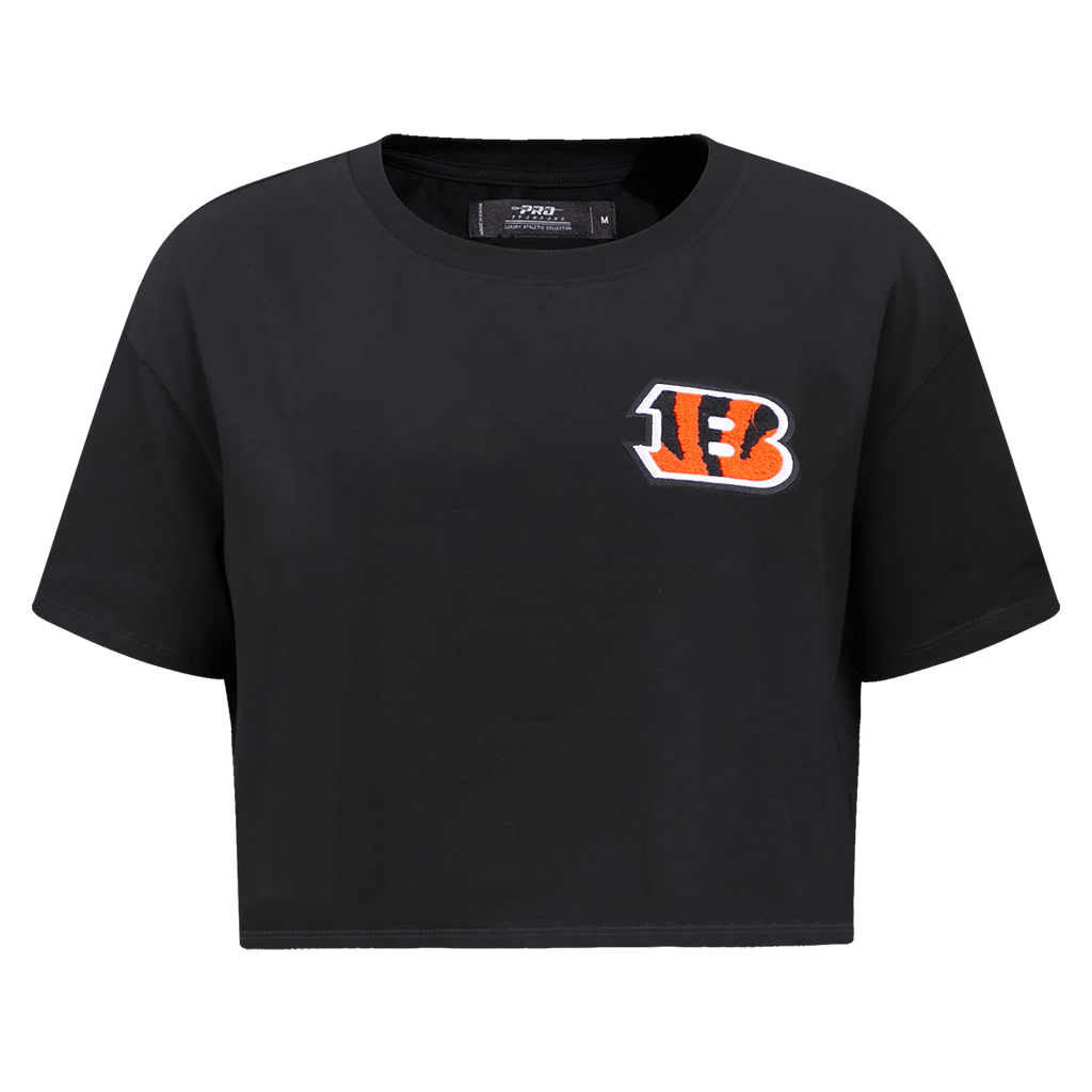 NFL CINCINNATI BENGALS CLASSIC WOMEN'S SJ BOXY TEE (BLACK)