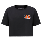 NFL CINCINNATI BENGALS CLASSIC WOMEN'S SJ BOXY TEE (BLACK)