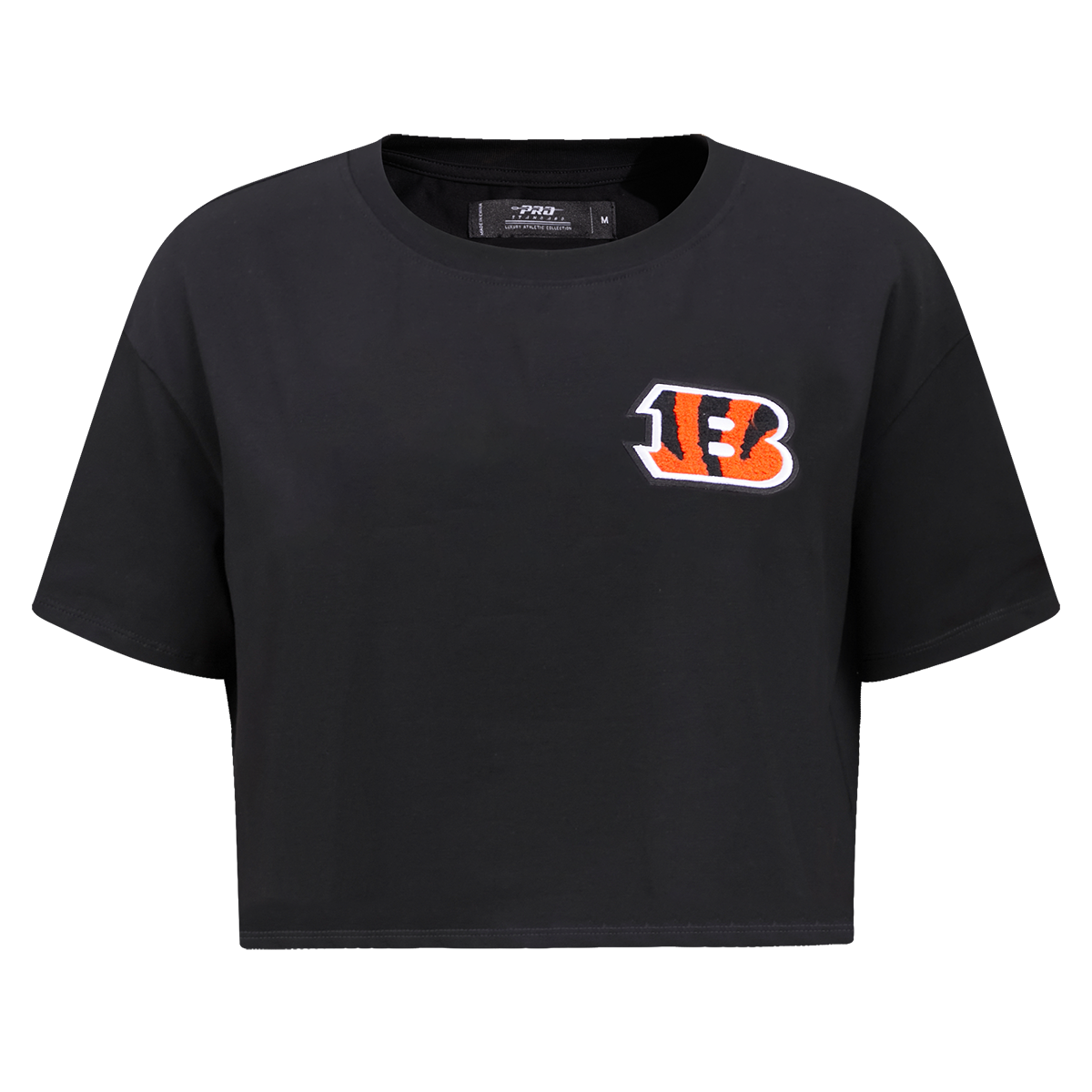 NFL CINCINNATI BENGALS CLASSIC WOMEN'S SJ BOXY TEE (BLACK)