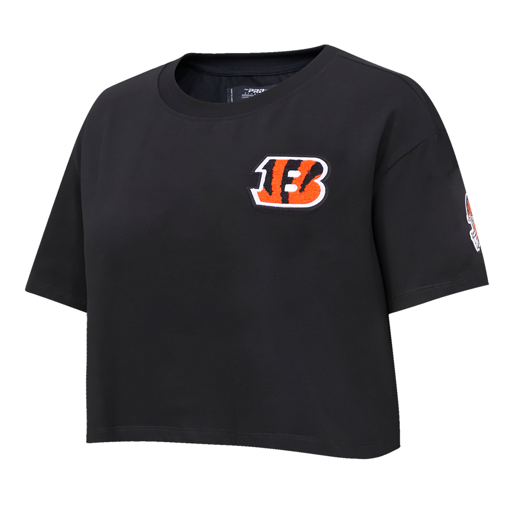NFL CINCINNATI BENGALS CLASSIC WOMEN'S SJ BOXY TEE (BLACK)