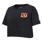 NFL CINCINNATI BENGALS CLASSIC WOMEN'S SJ BOXY TEE (BLACK)