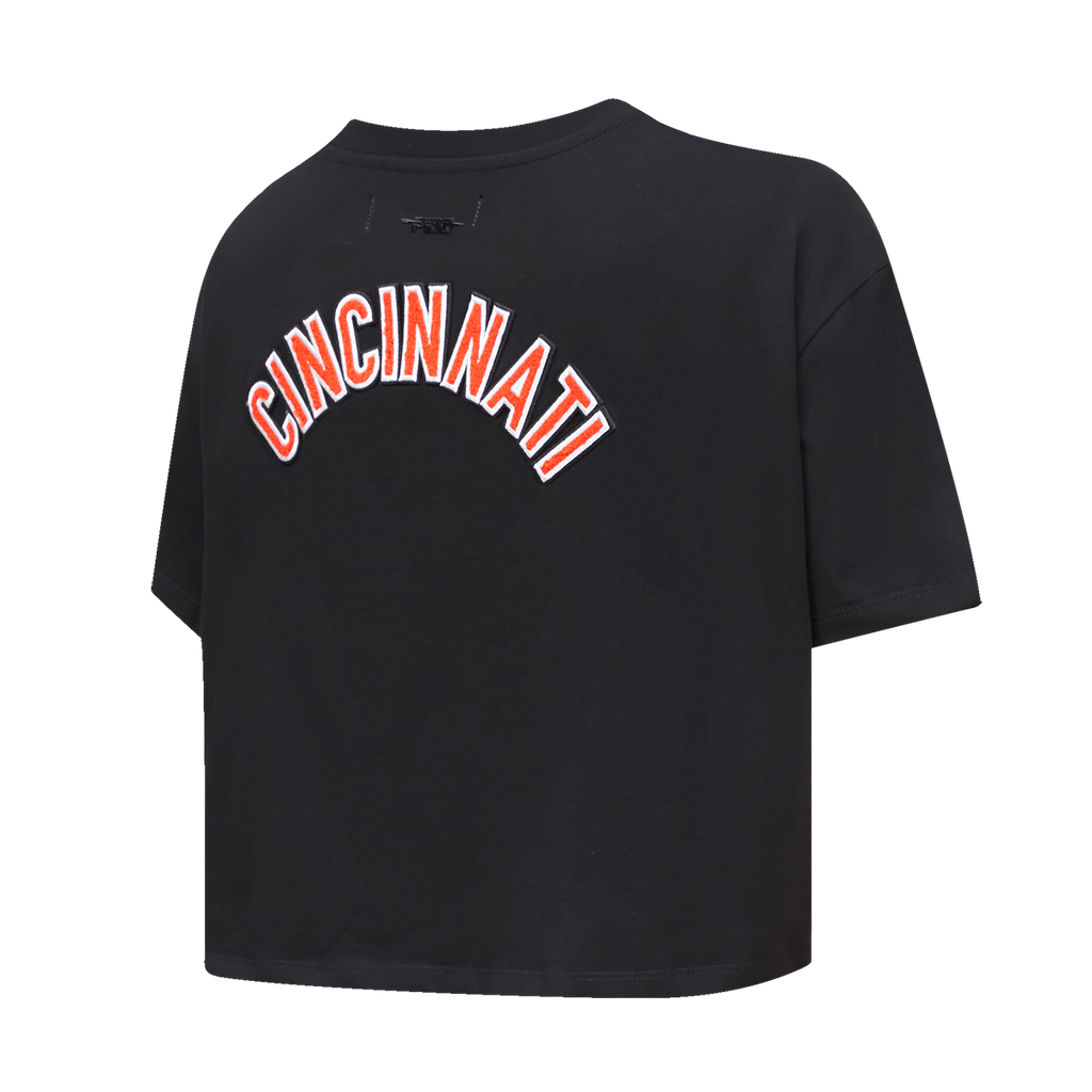 NFL CINCINNATI BENGALS CLASSIC WOMEN'S SJ BOXY TEE (BLACK)