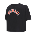 NFL CINCINNATI BENGALS CLASSIC WOMEN'S SJ BOXY TEE (BLACK)
