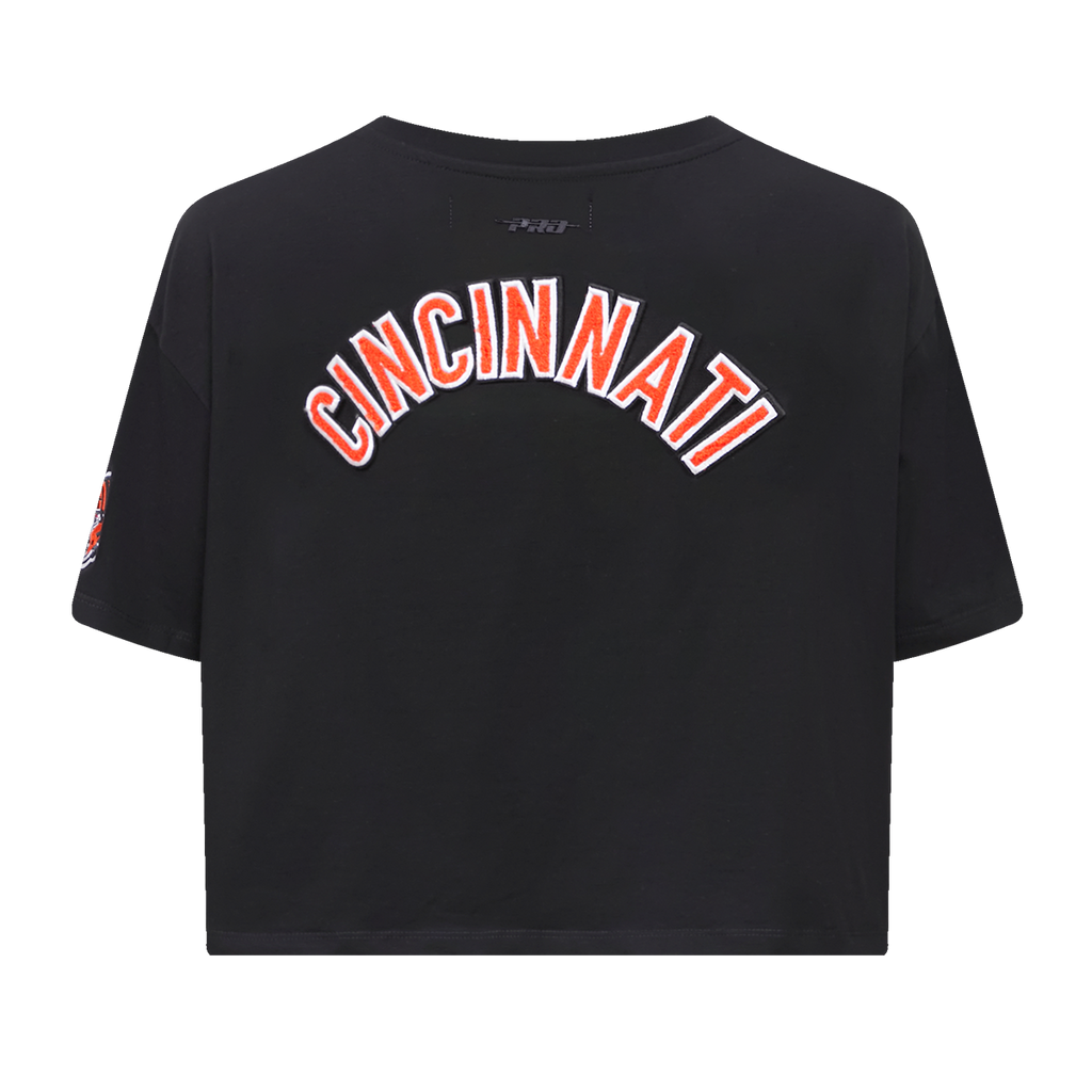 NFL CINCINNATI BENGALS CLASSIC WOMEN'S SJ BOXY TEE (BLACK)