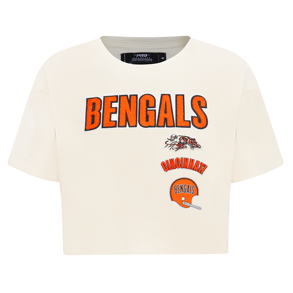 NFL CINCINNATI BENGALS RETRO CLASSIC T-SHIRT À COUPE CARRÉE POUR FEMME (COQUILLE D'ŒUF)
