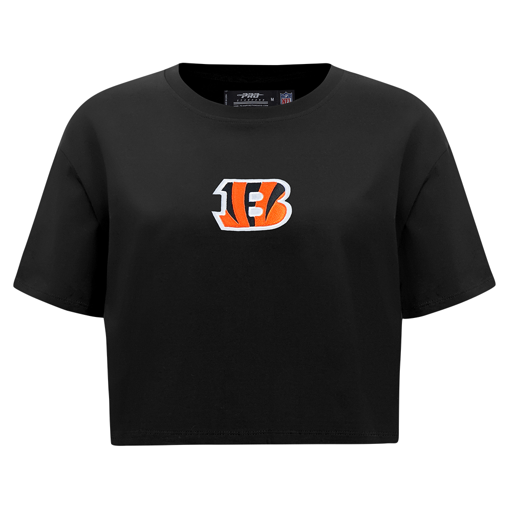 NFL CINCINNATI BENGALS WINGSPAN WOMEN'S SJ BOXY TEE (BLACK)