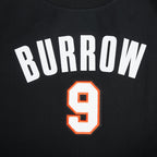 NFL CINCINNATI BENGALS JOE BURROW #9 CLASSIC PNN WOMEN'S SJ BOXY TEE (BLACK)