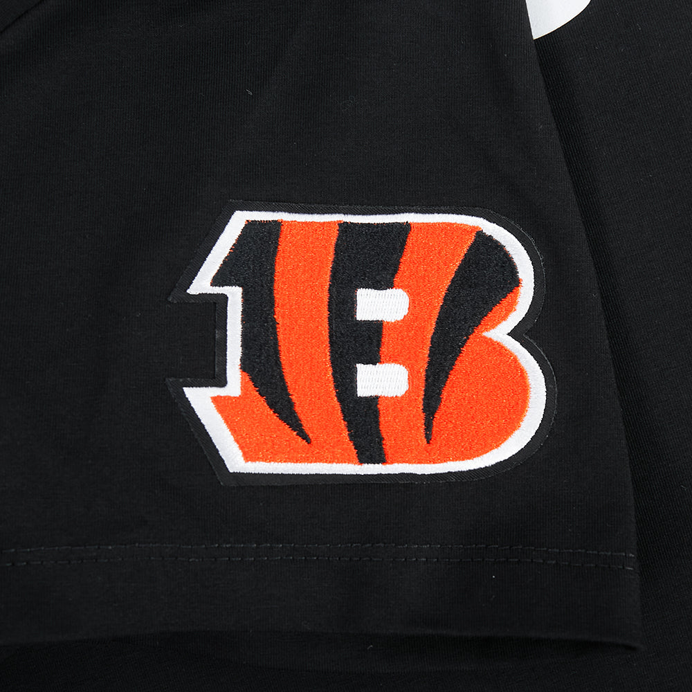 NFL CINCINNATI BENGALS JOE BURROW #9 CLASSIC PNN WOMEN'S SJ BOXY TEE (BLACK)