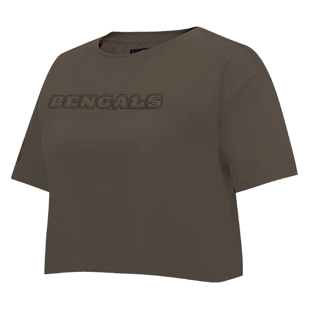 NFL CINCINNATI BENGALS NEUTRAL SINGLE JERSEY BOXY TEE (DARK TAUPE)