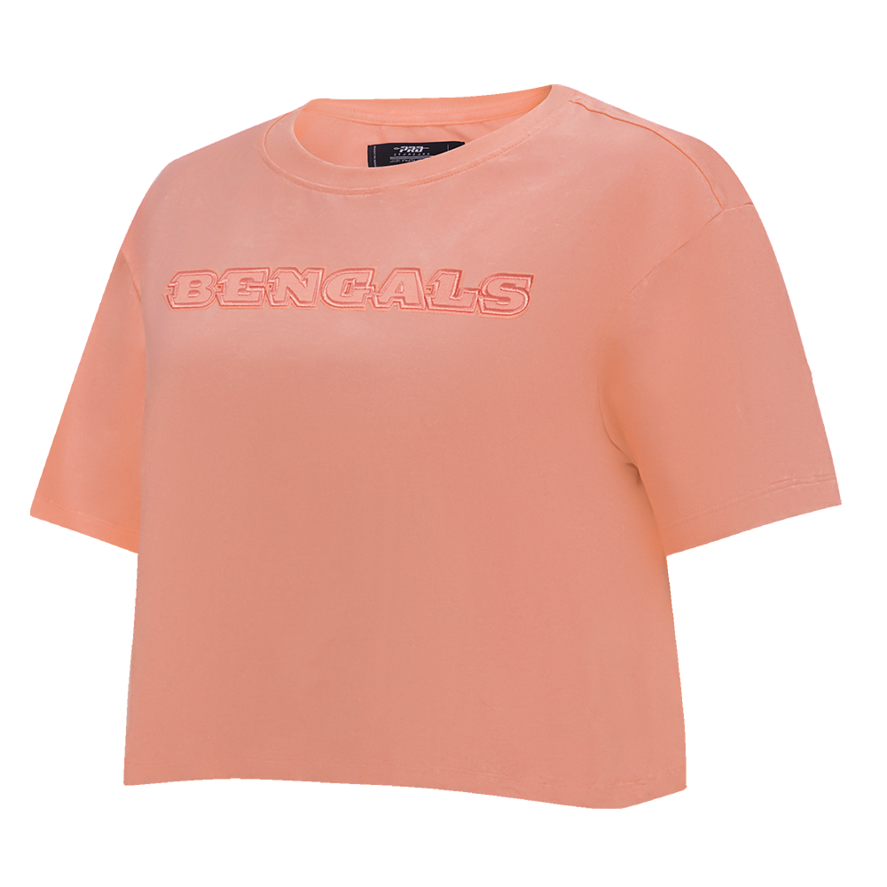 NFL CINCINNATI BENGALS NEUTRAL SINGLE JERSEY BOXY TEE (GUAVA)