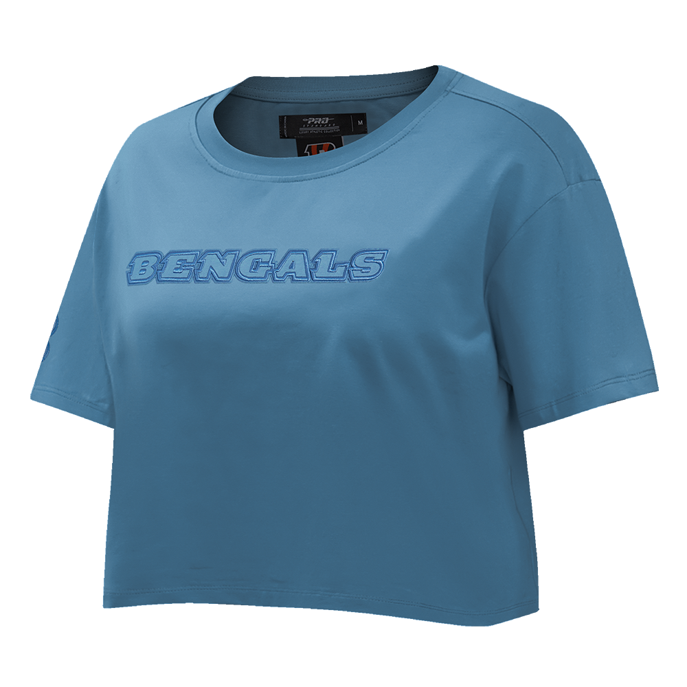 NFL CINCINNATI BENGALS NEUTRAL SINGLE JERSEY BOXY TEE (STEEL BLUE)