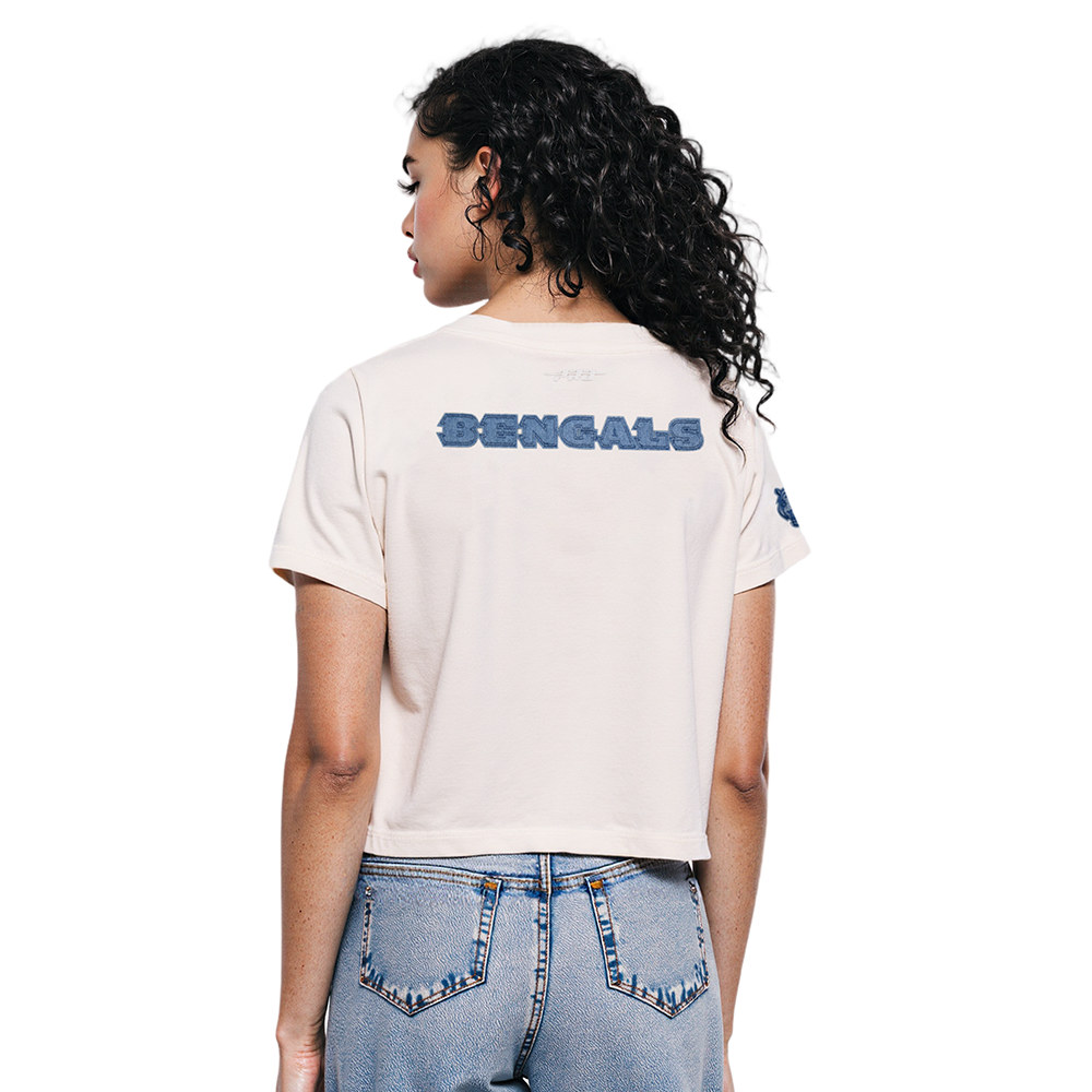 NFL CINCINNATI BENGALS VARSITY BLUES WOMEN'S  SJ BOXY TEE (LINEN)