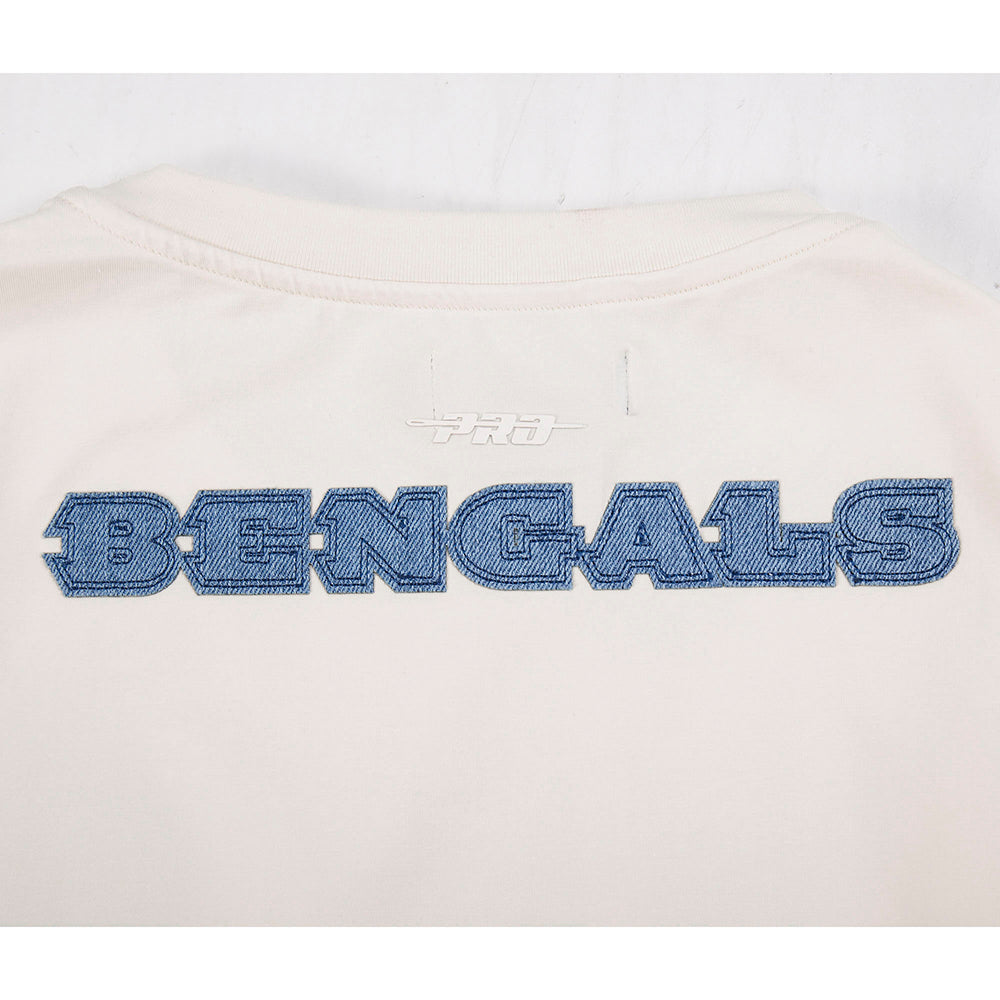 NFL CINCINNATI BENGALS VARSITY BLUES WOMEN'S  SJ BOXY TEE (LINEN)