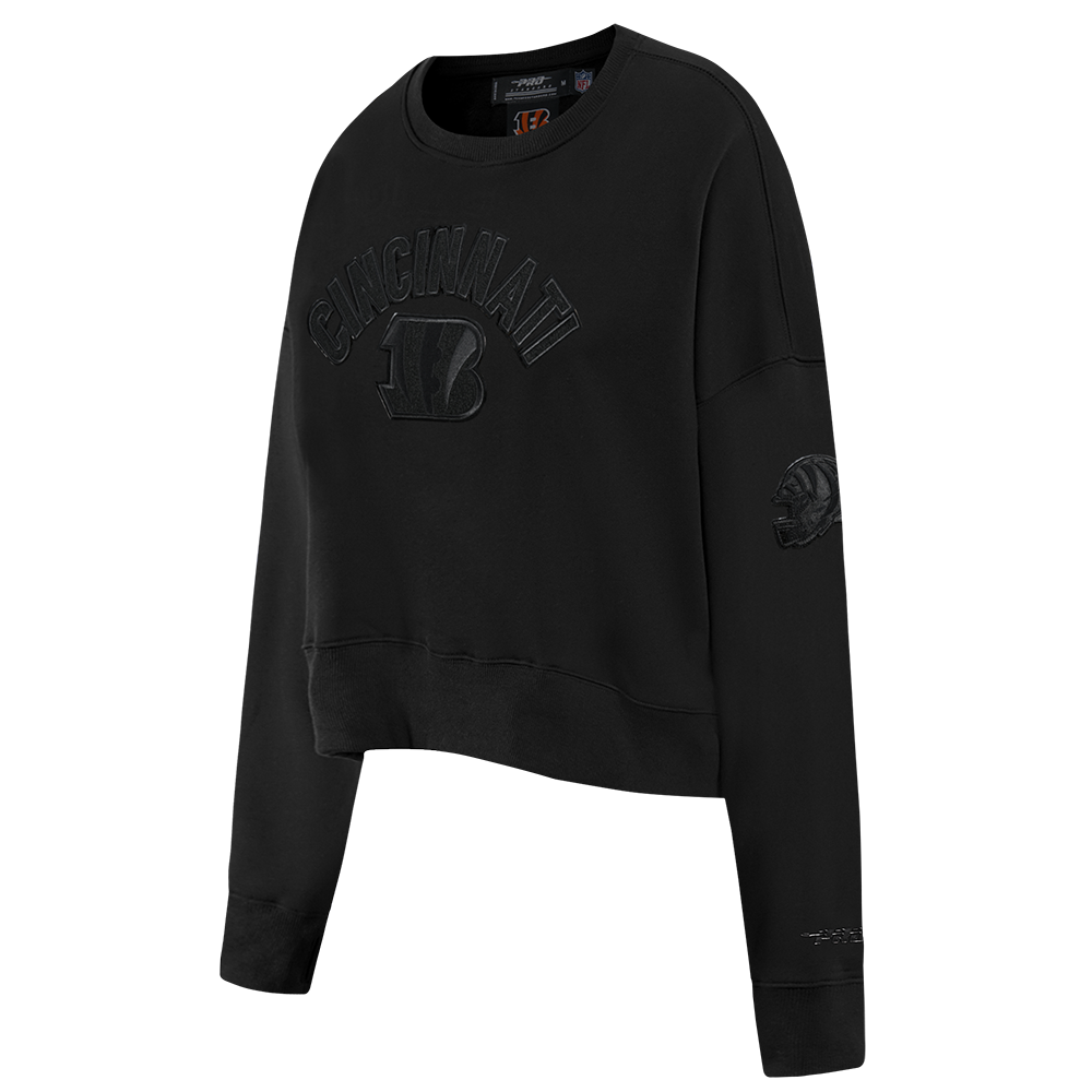 NFL CINCINNATI BENGALS TRIPLE BLACK WOMEN'S FLC CREWNECK (TRIPLE BLACK WOMEN'S)