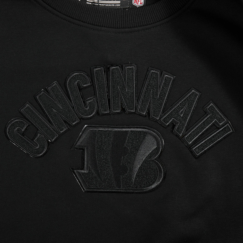 NFL CINCINNATI BENGALS TRIPLE BLACK WOMEN'S FLC CREWNECK (TRIPLE BLACK WOMEN'S)