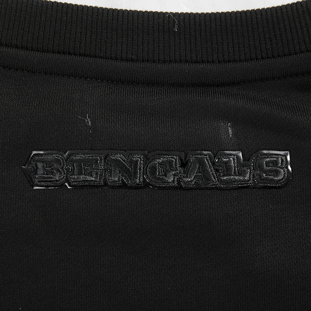NFL CINCINNATI BENGALS TRIPLE BLACK WOMEN'S FLC CREWNECK (TRIPLE BLACK WOMEN'S)