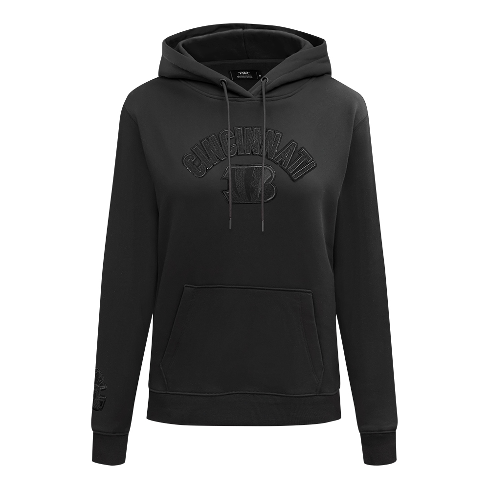 NFL CINCINNATI BENGALS TRIPLE BLACK WOMEN'S FLC PO HOODIE (TRIPLE BLACK WOMEN'S)