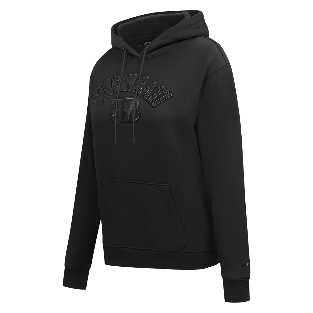 NFL CINCINNATI BENGALS TRIPLE BLACK WOMEN'S FLC PO HOODIE (TRIPLE BLACK WOMEN'S)