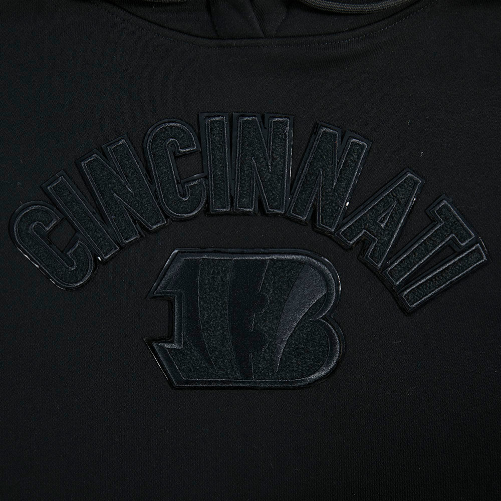 NFL CINCINNATI BENGALS TRIPLE BLACK WOMEN'S FLC PO HOODIE (TRIPLE BLACK WOMEN'S)