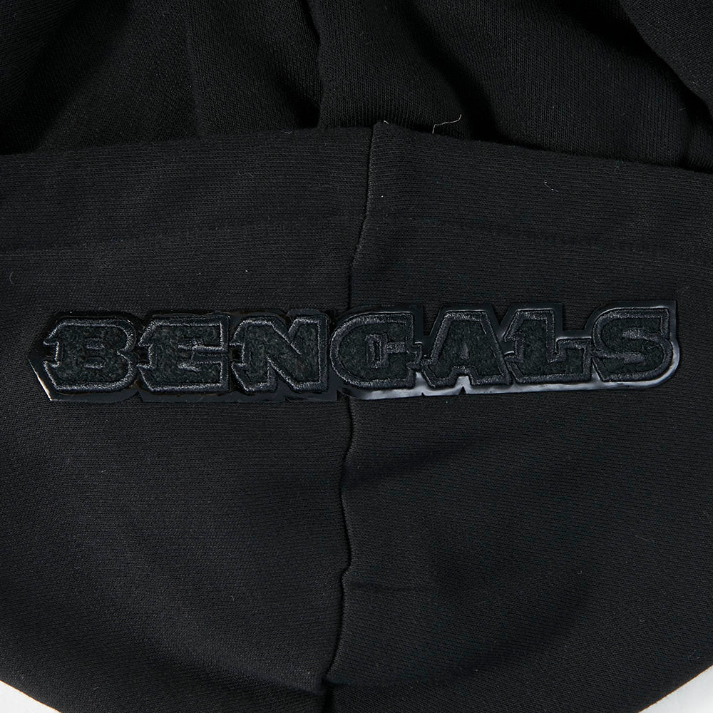 NFL CINCINNATI BENGALS TRIPLE BLACK WOMEN'S FLC PO HOODIE (TRIPLE BLACK WOMEN'S)