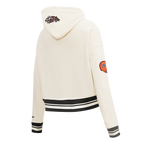 NFL CINCINNATI BENGALS RETRO CLASSIC WOMEN'S RIB CROPPED FLC PO HOODIE (EGGSHELL/ BLACK)