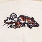 NFL CINCINNATI BENGALS RETRO CLASSIC WOMEN'S RIB CROPPED FLC PO HOODIE (EGGSHELL/ BLACK)