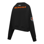 NFL CINCINNATI BENGALS JOE BURROW #9 CLASSIC PNN WOMEN'S FLC CREWNECK (BLACK)