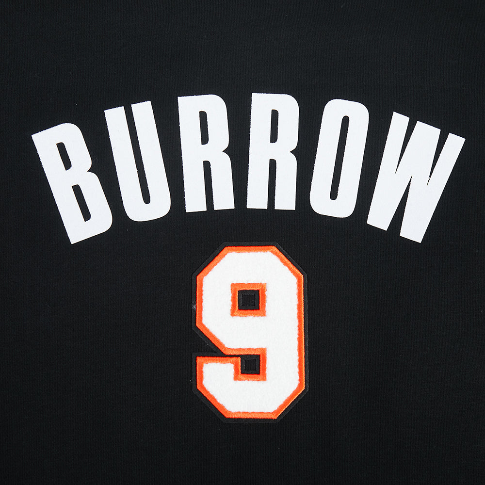 NFL CINCINNATI BENGALS JOE BURROW #9 CLASSIC PNN WOMEN'S FLC CREWNECK (BLACK)