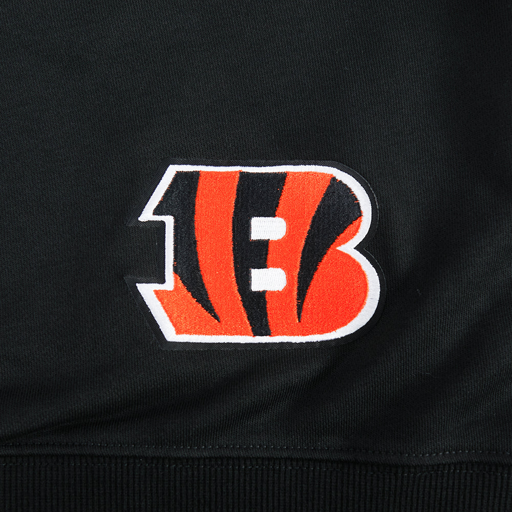 NFL CINCINNATI BENGALS JOE BURROW #9 CLASSIC PNN WOMEN'S FLC CREWNECK (BLACK)