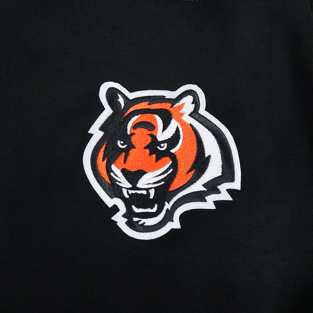 NFL CINCINNATI BENGALS JOE BURROW #9 CLASSIC PNN WOMEN'S FLC CREWNECK (BLACK)