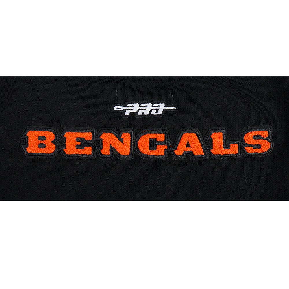 NFL CINCINNATI BENGALS JOE BURROW #9 CLASSIC PNN WOMEN'S FLC CREWNECK (BLACK)