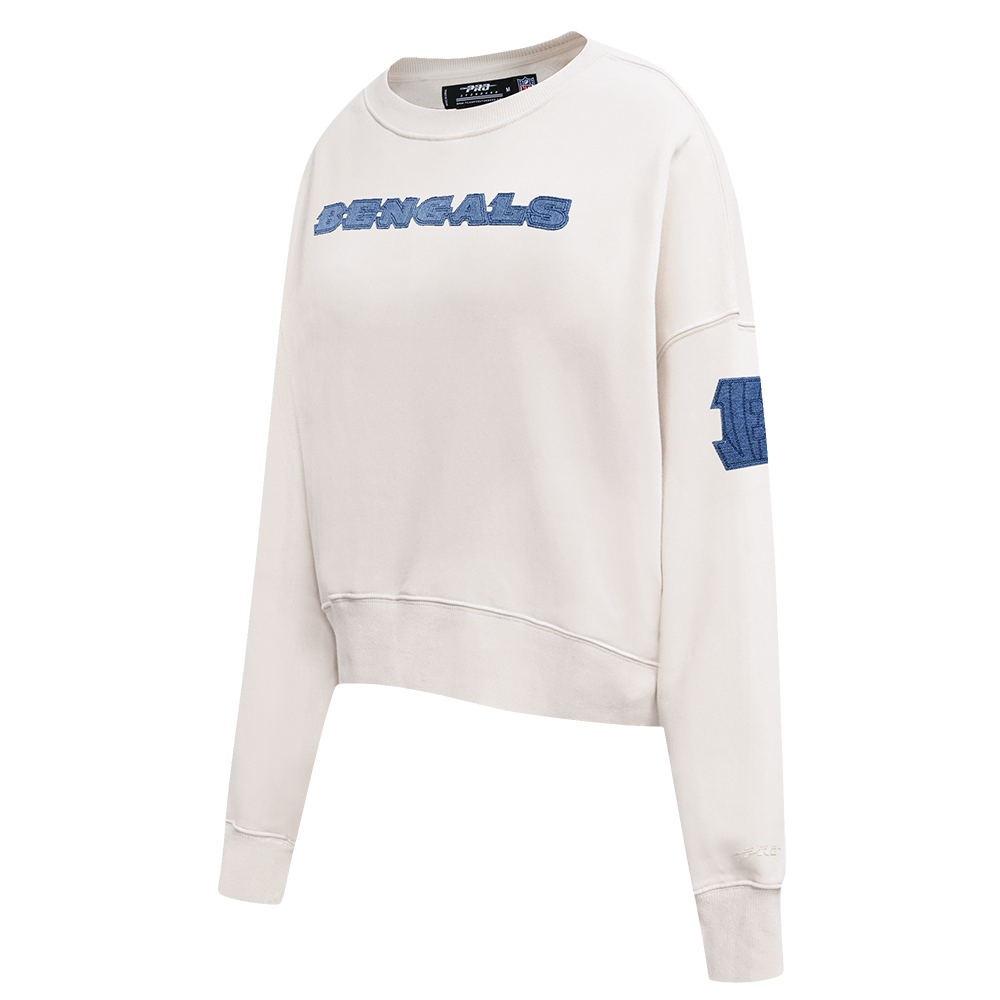 NFL CINCINNATI BENGALS VARSITY BLUES CHANDAIL À COL ROND EN MOLLETON POUR FEMME (LIN)