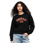 NFL CINCINNATI BENGALS CLASSIC CHANDAIL À COL ROND EN MOLLETON POUR FEMME (NOIR)