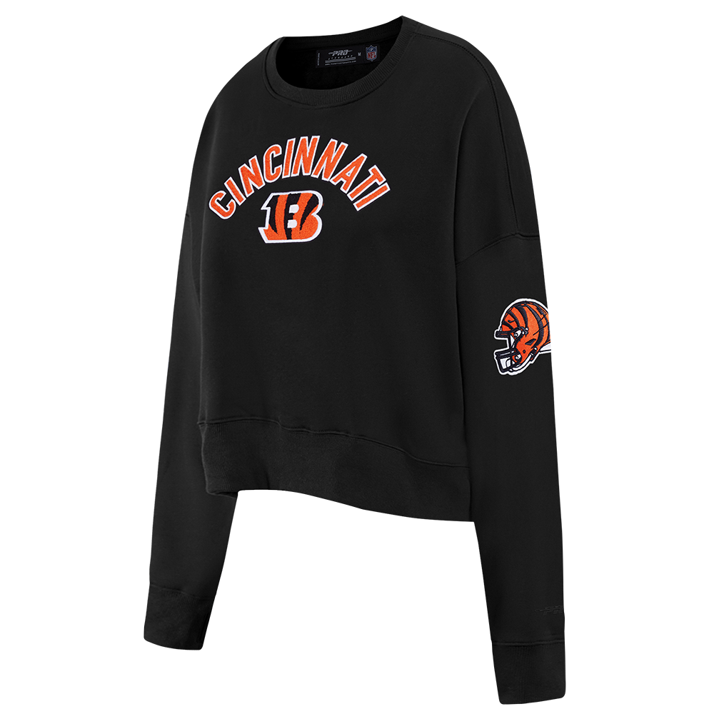 NFL CINCINNATI BENGALS CLASSIC CHANDAIL À COL ROND EN MOLLETON POUR FEMME (NOIR)