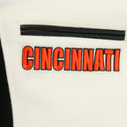 NFL CINCINNATI BENGALS RETRO CLASSIC WOMEN'S RIB WOOL VARSITY JACKET (EGGSHELL/ BLACK)