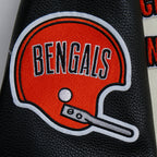 NFL CINCINNATI BENGALS RETRO CLASSIC WOMEN'S RIB WOOL VARSITY JACKET (EGGSHELL/ BLACK)