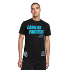 NFL CAROLINA PANTHERS CLASSIC MESH T-SHIRT EN JERSEY SIMPLE À RAYURES POUR HOMME (NOIR)