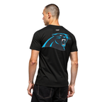 NFL CAROLINA PANTHERS CLASSIC MESH T-SHIRT EN JERSEY SIMPLE À RAYURES POUR HOMME (NOIR)